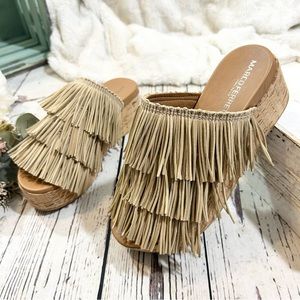 Marco Ferretti fringe platform boho sandals